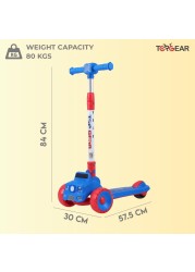 Top Gear Kids Scooter TG 865 &ndash; 3-Wheel Foldable Kick Scooter Lightweight Push Scooter for Ages 3-12 - Red