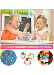 MontoSun Bead Bracelet Making Kit Friendship Bracelets Making Beads Kit Pony Beads Charms Beads Clay Flower Letter Beads for Jewelry Making Kit DIY Arts and Crafts Gifts for Girls Age 6 7 8 9 1012