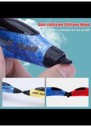 Radiotronics Remote Control Airplane RC Glider for Beginner Adult Kids, Easy to Fly EPP Foam RC Aircraft Fighter with LED Light (BLUE)