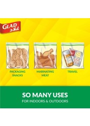Glad Sandwich Zipper Bags, 100 Bags, 14.4x16.5cm