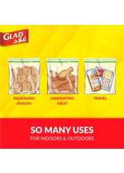 Glad Storage Zipper Bags, 50 Bags, 27.4cm x26.5cm