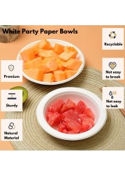 LAVISH Heavy-Duty Bagasse Biodegradable Paper Bowls, [ 10-Pack 8oz/240ml ] Compostable Bowls for Hot &amp; Cold Foods, Ideal for Soup, Ice Cream, Salad, Snacks, and Desserts (White)