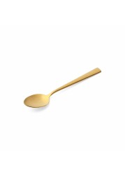 LIFE SMILE - 12pcs Cutlery Set, 18/10 Stainless Steel, Flatware Set, 12pcs Dinner Spoon, Shine Gold, for Home Kitchen, Mirror Polished