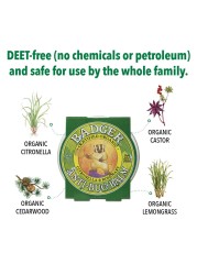BadgerBug Repellent Organic DeetFree Mosquito Repellent with Citronella Lemongrass Easy to Use Travel Size Camping Essential Family Friendly Insect Repellent Balm 2 oz Tin 2 Pack
