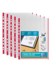 Elba Edge Coloured Punched Bag Assorted A4 10 Pockets