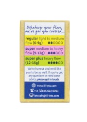 Lil-Lets Organic Non-Applicator Regular White 16 Tampons