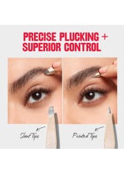 Revlon Designer Series Mini Tweezer Set Hair Removal Tool Kit With Mini Slanttip and Point Tip Tweezers Portable and Easy to Use Made With Long Lasting Stainless Steel 1 count