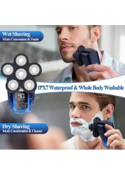 5-in-1 Electric Head Shaver for Bald Men &ndash; Cordless Men&rsquo;s Electric Razor, Bald Head Shaver, and Grooming Kit for Sensitive Skin, Wet/Dry Use