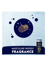 NIVEA MEN 3in1 Shower Gel Active Clean Charcoal Woody Scent 250ml Pack of 2