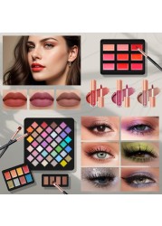 Makeup Kit for WomenAll in One Makeup Gift Set for Girls in Cosmetic Train Case White With MirrorFull Cosmetic Kit Includes Eyeshadow PaletteLipglossBlushesPencilBrush Applicators