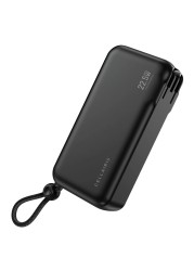 Cellairis Trek Power Bank With Built-in Charging Cable And Adapter Black 10000mAh