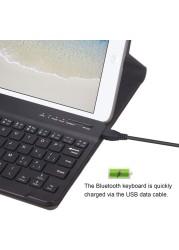 Ntech iPad Mini 4 Keyboard Case 7.9&quot; Ultra Slim Shell Stand Cover With Magnetically Detachable Wireless Bluetooth Keyboard For Apple iPad Mini 4 Black