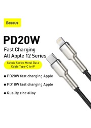 Baseus USB-C to Lightning Fast Charging Data Transfer Cable Type-C PD 20W Cafule Series Fast Power Delivery 2m Black