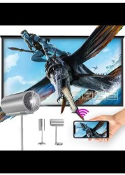 Radiotronics Android Smart WIFI Mini Projector with Electric Focus 720P Wall Projection for Home Office Small Theater 4K bedroom LED Lamp