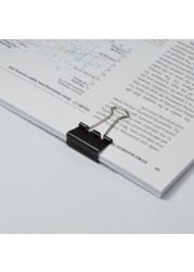 Fitto Binder Clips - Heavy Duty Metal Clamps for Organizing Papers, Files, Office Supplies, and Schoolwork - Durable, Reusable, Ideal for Home, Office, and Classroom Use (12Pcs 25mm, Black)
