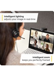 Jabra PanaCast 20 4K Video Conferencing Camera - Flexible Plug & Play Personal Video Solution Webcam with AI-powered 4K Ultra-HD, Intelligent Zoom and Lighting Optimization
