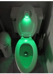 Motion Activated Toilet Night Light, Auto Motion Sensor Toilet Seat Night Light Bathroom Nightlight with Red and Green Light