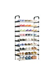 8-Layer Simple Metal Shoe Rack &ndash; 5 Pipes Per Layer, Shoe Storage Organizer for Entryway, Living Room, Hallway &ndash; Durable &amp; Space-Saving Design