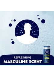 NIVEA MEN 3in1 Shower Gel Body Wash Energy 24h Fresh Masculine Scent 250ml