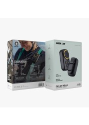 Green Lion Pulse Wearable BT Speaker, 600mAh Battery, 3W Power, Voice Assistant, Dual Magnet, IPX5 Waterproof, 32mm Speaker, 8H Playtime, Type-C Charging - Black
