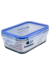 Mondex Glass Food Container With Clips Clear/Blue 350ml+700ml 2 PCS