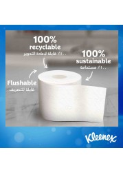 Kleenex Dry Soft Toilet Tissue Paper 2 Ply 12 Rolls x 200 Sheets Embossed Bathroom Tissue With A Touch Of Cotton
