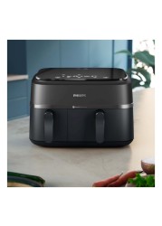 Philips 3000 Series Dual Basket Airfryer NA350/00 Black 9L