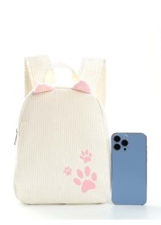 Girls Paw Pattern Backpack