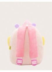 1pc Cartoon Animal Pattern Plush Backpack Suitable For 2 4 Years Old Boys Girls Lion Giraffe Unicorn Design
