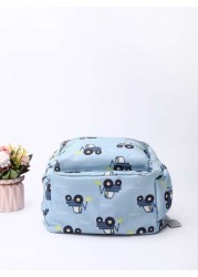 Kids Cartoon Car Pattern Classic Backpack Cute Adjustable Strap Book Bag