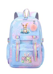 Cute Rabbit Print Lightweight Backpack With Adjustable Straps Multiple Pockets Organizer Compartments Fashionable School Bag For Rewards And Incentives Campus Backpack