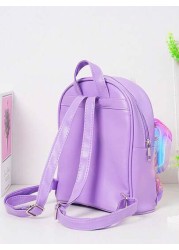 Kids Creative Fashionable Backpack Cartoon Unicorn Sequined Laser Transparent Butterfly Wing Design Double Shoulder Bag