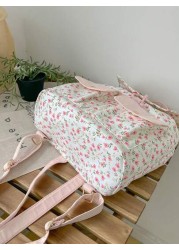 New Outdoor Travel Storage Mini Backpack For Girls Floral Pattern Lightweight School Bag