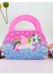 1 Pc Cartoon Unicorn Fashionable Handbag Unicorn Purses Fashion Fidgets Fashion Pop Purse Push Bubbles Fidget Rainbow Unicorn Purse Wallet Ladies Bag