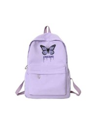 1pc Back To School Backpack Fresh And Sweet Butterfly Pattern Backpack Lightweight And Large Capacity Backpack Suitable For Daily Schooling Very Suitable For Campus Class Photoshoot Birthday Gift For