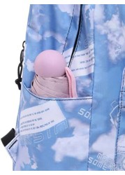 1pc New Fashion Simple Student Nylon Waterproof Ultra Light Backpack Versatile Casual Daypack