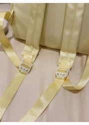 1pc New Fashion Versatile Contrast Color Graffiti Student Backpack Waterproof Nylon Large Capacity Outdoor Schoolbag No Pendant
