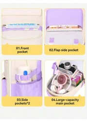 New Children s Schoolbag For Primary Students 6 12 Years Old Girls Shoulders Backpack 1 6 Grades Multi Color Cute Waterproof Lightweight Girls Large Capacity Children s Bag