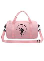 Pink Lightweight Nylon Dance Bag Avant Garde Style Handbag Adjustable Shoulder Strap Foldable With Zipper And Polyester Lining Suitable For Ballet Dancers And Daily Use Casual Fashion Tote