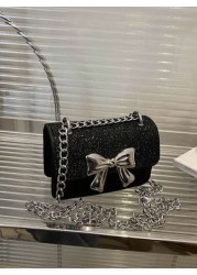 1pc Pu Fashion Sweet Spring Simple Western Style Crossbody Bag Simple And Fashionable Commuting Small Square Bag Korean Fashion Bag With Western Style Butterfly Decoration Fashionable Chain Shoulder S