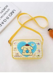 Sanrio 1pc Sanrio Fashion Versatile Girls Crossbody Shoulder Bag Kuromi Cinnamoroll Design PU Leather Kids Small Square Bag
