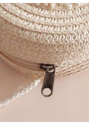 1pc Girls Sunflower Paper Straw Sling Bag Children Coin Purse
