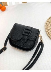 1pc Girls Solid Color Fashion Mini PU Flap Crossbody Bag Personalized Messenger Bag Suitable For Daily Use