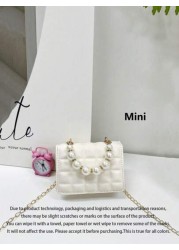 Cute And Fashionable Pearl Texture Handbag Coin Purse Crossbody Bag Outing Handbag Small Square Bag