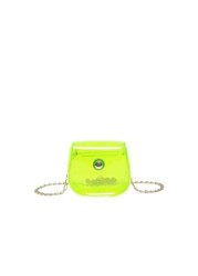 1pc Candy Colored PVC Mini Chain Crossbody Bag For Girls Suitable For Daily Use