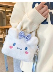 Sanrio حقيبة يد جميلة قطعة واحدة، حقيبة كتف كرتونية كارتون أنيمي ناعمة لسانتا كيتي وميلودي كهدايا عيد الميلاد وا