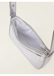 1pc Mirror Silver Handbag Patent Leather Reflective Clutch Shoulder Bag