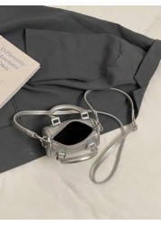 Girls Letter Print Mini Pillow Handbag Shoulder Messenger Bag