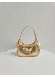 Children Pearl Bow Decoration Handbag Girls Fashion High End Gift Shoulder Bag Princess Mini Wallet Purse