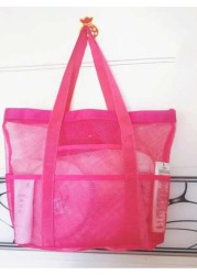 1pc Beach Bag Large Capacity Toy Mesh Swimming Bag Wash Shoulder Backpack Outdoor Multi Functional Travel Hand Held Shoulder Beach Bag Swimsuit Storage